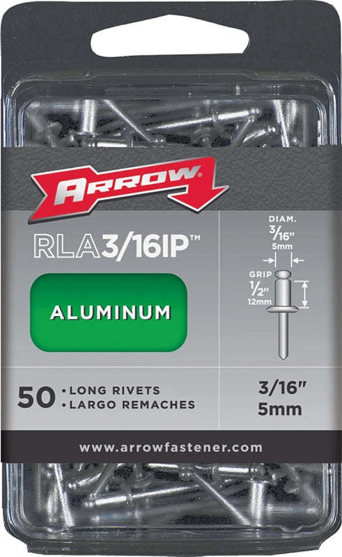 Arrow RLA3/16IP Long Aluminum 3/16-Inch Rivet, 50-Pack
