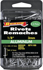 Arrow RMA1/8IP Medium Aluminum 1/8-Inch Pop Rivets for Metal, Fabric, Leather, and Auto Repair, 100-Pack