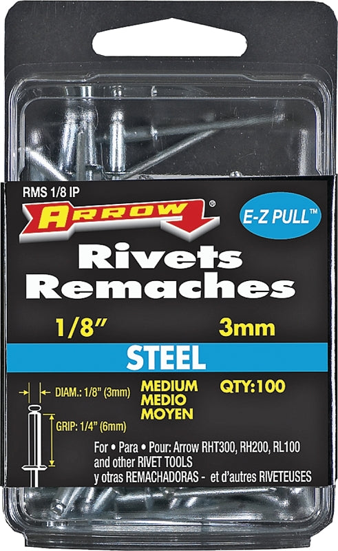 Arrow Fastener RMS1/8IP Medium Steel 1/8-Inch Rivets, 100-Pack