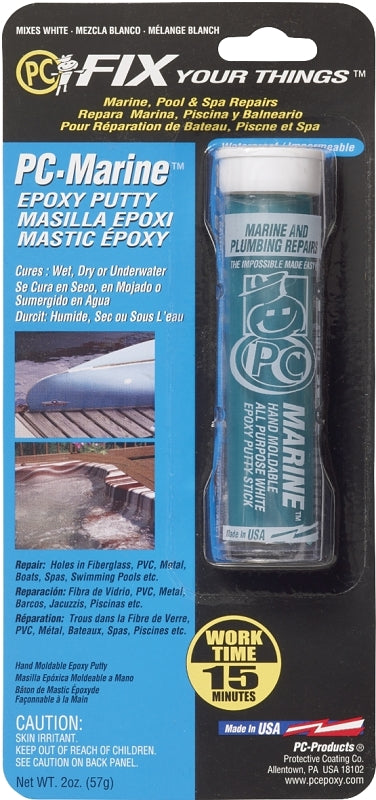 PC Products PC-Marine Epoxy Putty, 2oz Stick, White (25567)