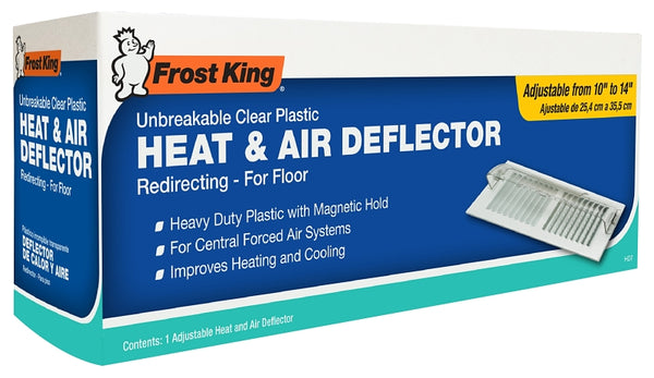 Frost King Unbreakable Heat and Air Deflector, Clear Plastic, 2 3/4" Tall, Width Adjustable 10" to 14" HD7