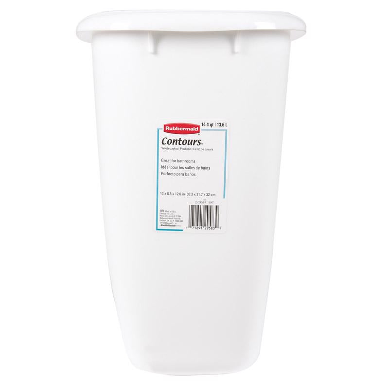 Rubbermaid 3.6-Gal. Vanity Wastebasket [Set of 6] 2958-00-WHT