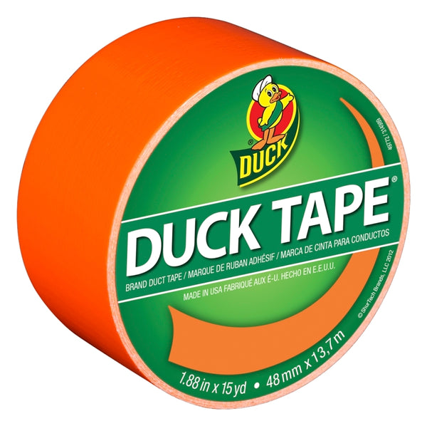 Duck Brand 1265019 Color Duct Tape, Neon Orange, 1.88 Inches x 15 Yards, Single Roll