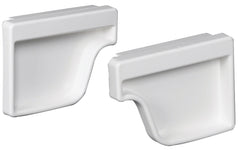 Amerimax Home Products Gutter End Cap, K-Style, Traditional, Vinyl, White, 2-Pc., 5-in. M0611