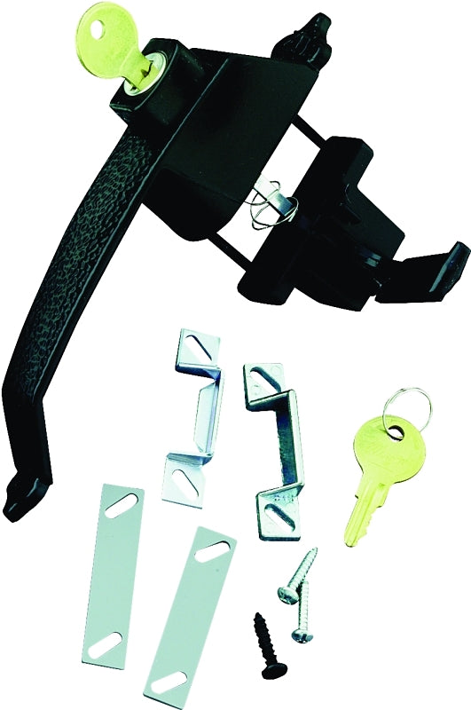 Wright Products - Keyed Colonial Push Button Door Latch for Screen and Storm Doors, Black, 1 Unit