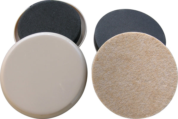 Shepherd 3960 3-1/2" Beige Round Reusable Furniture Sliders 8 Count