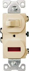 EATON Wiring 277V 15-Amp 120-volt Combination Single Pole Toggle Switch and Pilot Light with Back and Side Wiring, Ivory 277V-SP-L
