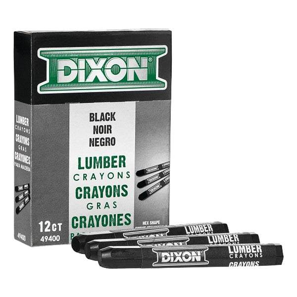 Dixon Ticonderoga 49400 Lumber Crayons, Black (Pack of 12)
