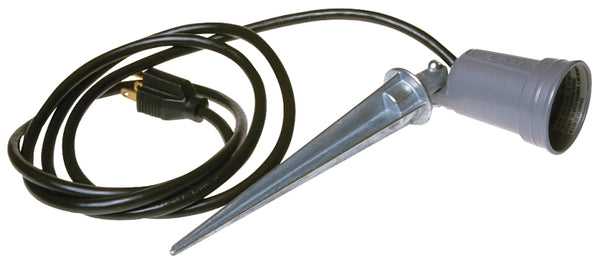 BELL 5792-0 Portable Spike Light, Par-38, 75-150 W, 6 Ft Cord Length, 6', Grey