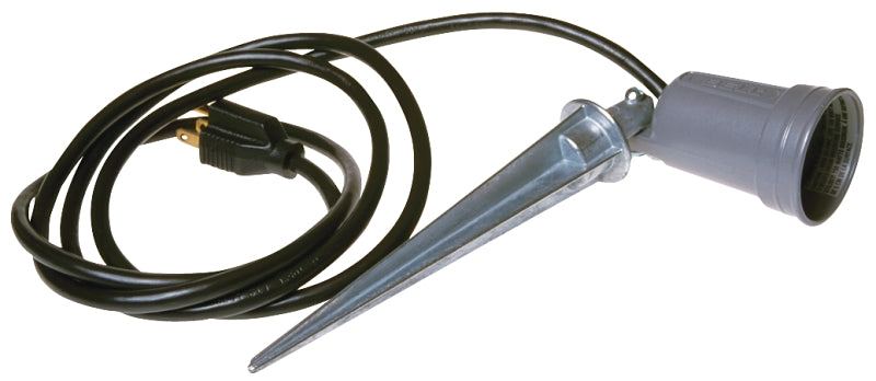 BELL 5792-0 Portable Spike Light, Par-38, 75-150 W, 6 Ft Cord Length, 6', Grey