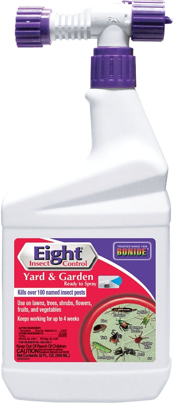 Bonide Eight Insect Control Yard & Garden, 32 oz Ready-to-Spray Long Lasting Insecticide for Mosquitos, Beetles, Fleas, Ticks 426