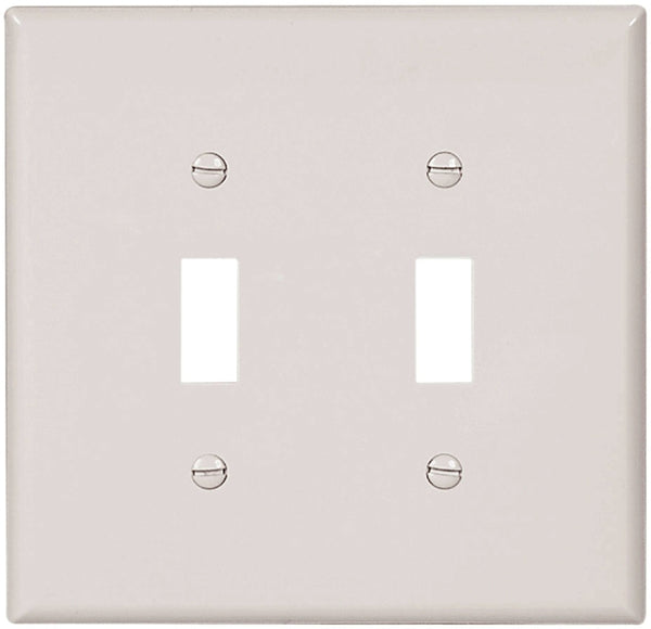 EATON Wiring 2149W Oversize Thermoset 2-Gang Toggle Switch Wallplate, White 2149W-BOX