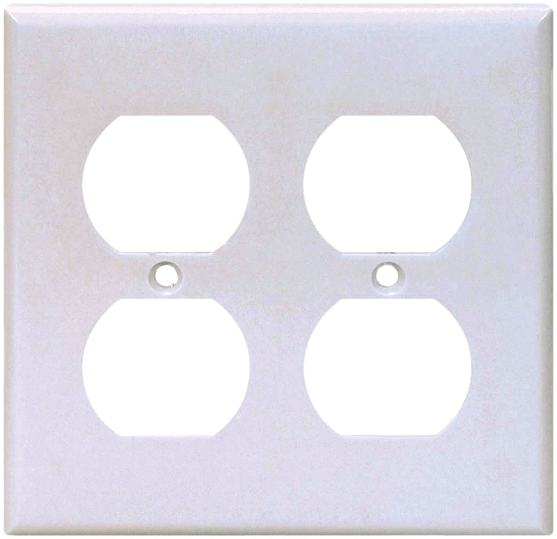 Eaton 5150W Standard Size Nylon 2-Gang Duplex Receptacle Wallplate, White