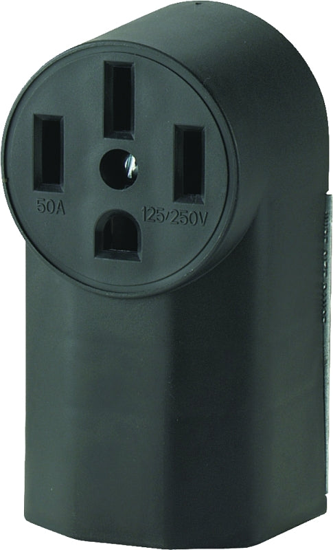 Eaton WD1212 50-Amp 3-Pole 4-Wire 125-Volt Surface Mount Range Power Receptacle, Black