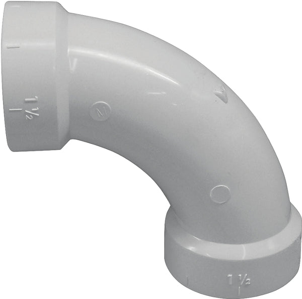 Canplas 192279 PVC DWV 90-Degree Ell Long HXH, 4-Inch, White