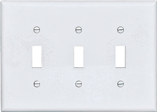 EATON Wiring PJ3W Mid-Size Polycarbonate 1-Gang Box Mounted Blank Wallplate, White