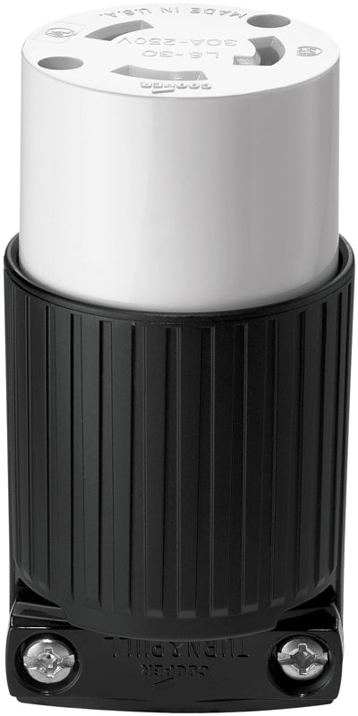 EATON L630C Arrow Hart Safety Grip Grounded Polarized Twist Lock Electrical Connector, 250 Vac, White