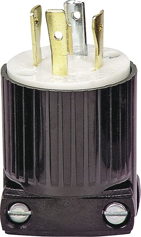 EATON Wiring L1420P 20-Amp 125/250-Volt Hart-Lock Industrial Grade Plug with Safety Grip, Black and White