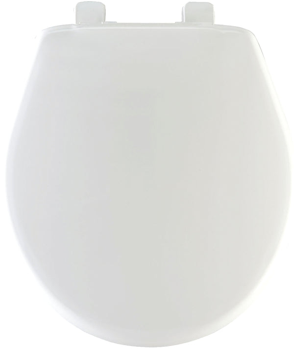 Mayfair Caswell Modern Slow Close Toilet Seat, Easy Clean Hinges and Durable Plastic Seat, Made in USA, Round, White 80SLOW000
