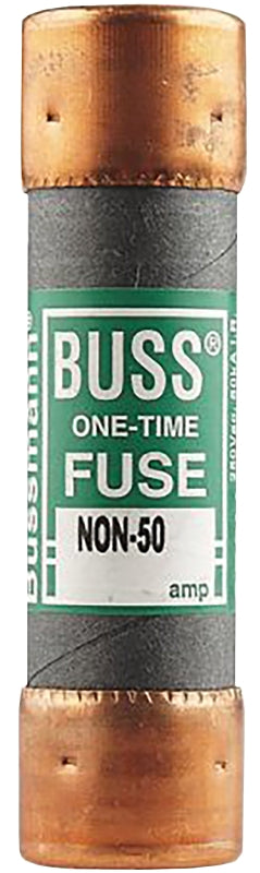 Bussmann NON-50 50 Amp One-Time Cartridge Fuse Non-Current Limiting Class K5, 250V UL Listed by Bussmann