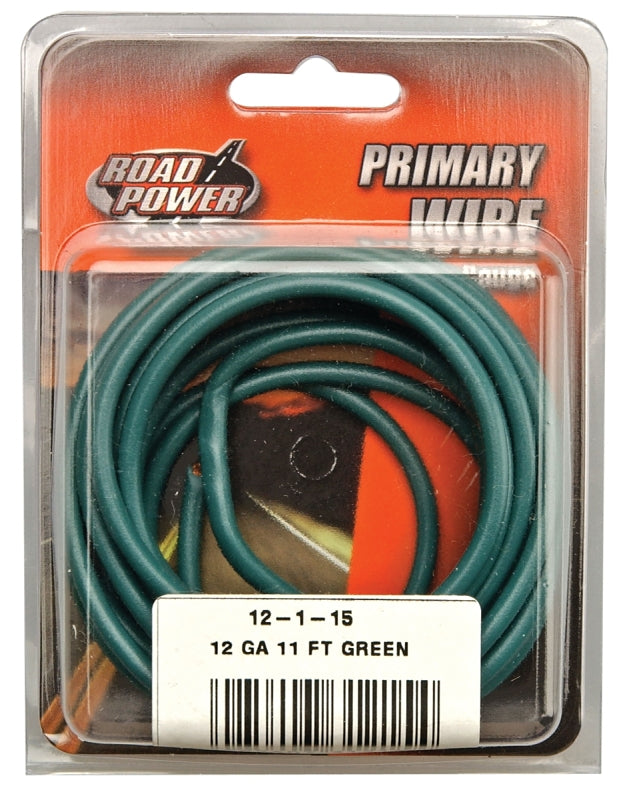 Road Power 55678933 12-1-15 Primary Electrical Wire, 12 Awg, 11 Ft, PVC, 11', Green