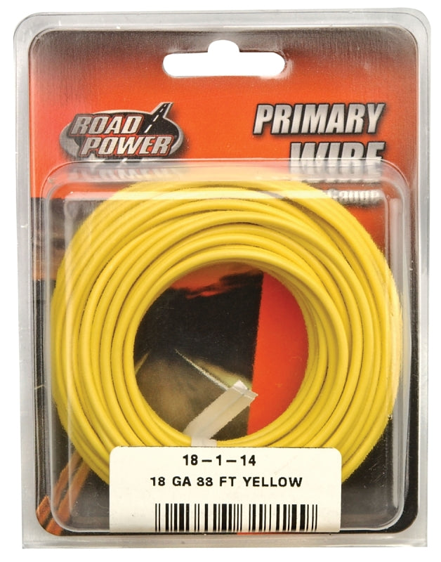 Coleman Cable 18-1-14 18-Gauge 33-Foot Automotive Copper Wire, Yellow 55843833/18-1-14