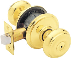 Schlage F40 V GEO 605 Georgian Door Knob, Bed & Bath Privacy Lock, Bright Brass