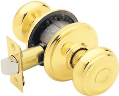 Schlage F10 V GEO 605 Georgian Door Knob, Hall & Closet Passage Lock, Bright Brass