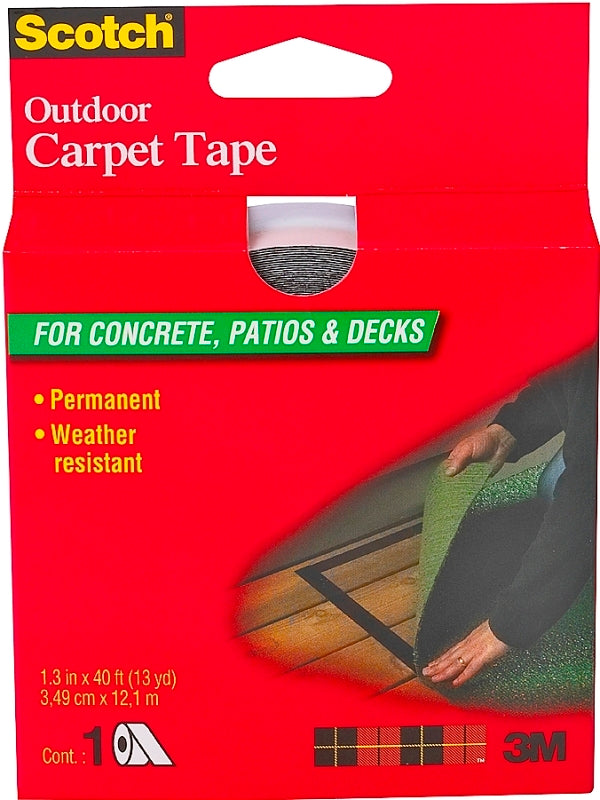 3M Scotch Double-Sided Carpet Tape 1.3 in x 40 ft - Heavy Duty Indoor/Outdoor Rug Gripper for Hardwood, Vinyl, Tile & Concrete Floors - Non-Slip Adhesive for Area Rugs and Mats CT3010DC