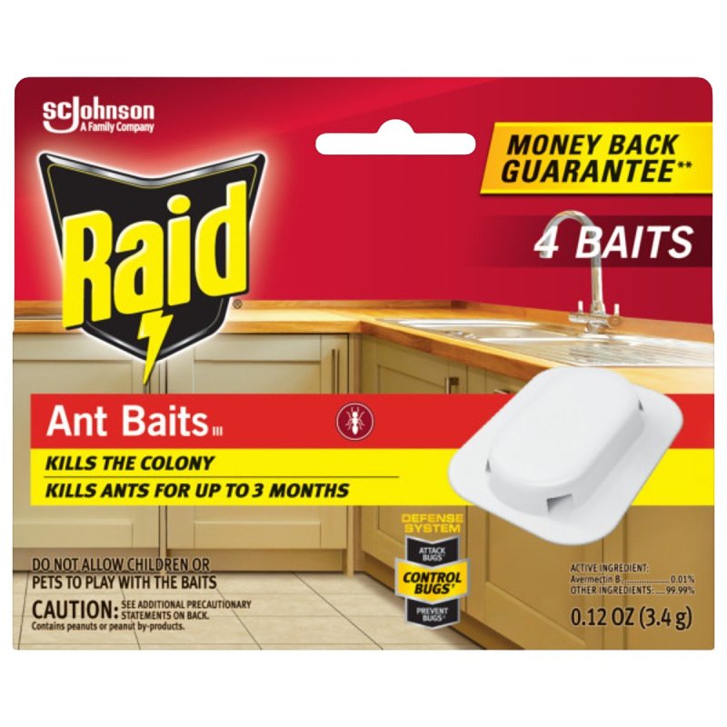 Raid Ant Killer Baits, Kitchen Defense, Kills the Colony, Kills Ants for 3 Months, Child Resistant, 4 Count