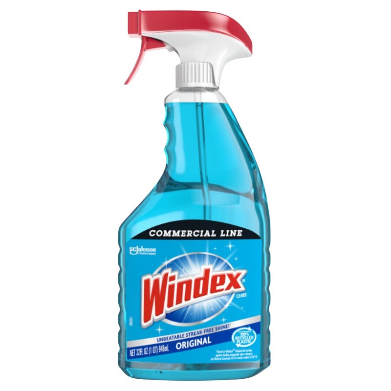 Windex Powerized Glass Cleaner with Ammonia-d, 32 Oz. Trigger Spray Bottle