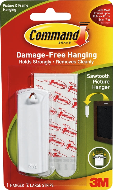 Command 17040 Sawtooth Picture Hanger, Large, White