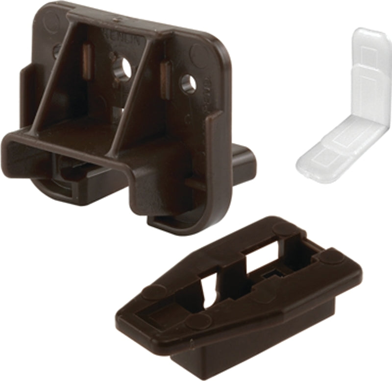 Prime-Line R 7321 Drawer Track Guide and Glides - Replacement Furniture Parts for Dressers, Hutches and Nightstand Drawer Systems, Brown (1 Set)
