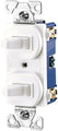 EATON 271W-BOX Arrow Hart 271W Duplex Grounding Toggle Switch, 120/277 Vac, 15 A, 1 Pole, White