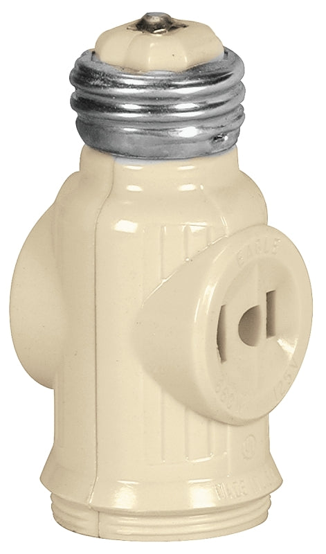 EATON Wiring 715V 660-Watt 250-Volt Socket Adapter with Keyless Switch, Ivory 715V-BOX