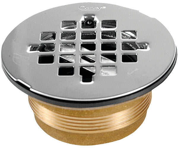 Oatey 2 in. 140 NC Brass No-Calk Shower Drain with Stainless Steel Strainer 42150
