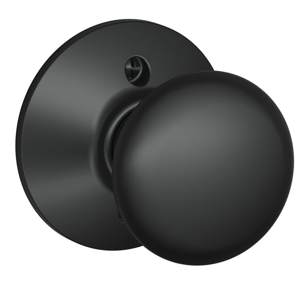 Schlage F170 PLY 622 Plymouth Door Knob, One Sided Non-Turning Dummy Door Handle, Matte Black