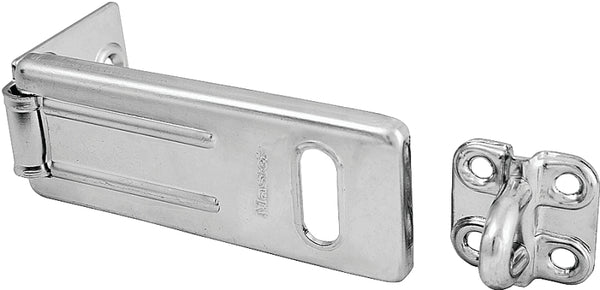 Master Lock Steel, Zinc Plated Hasp with Hardened Locking Eye, 3-1/2 in Long, 703D, 3-1/2 Inch