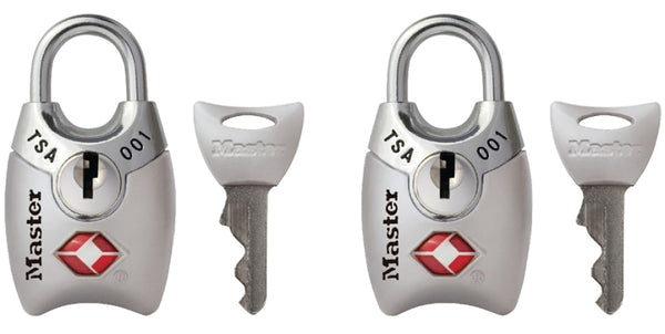Master Lock 4689T TSA Approved Keyed Lock, 2 Pack, Assorted Colors