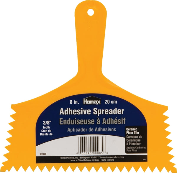 Homax 3/8" Tooth Adhesive Spreader for Floor & Tile, Yellow, 8" 85