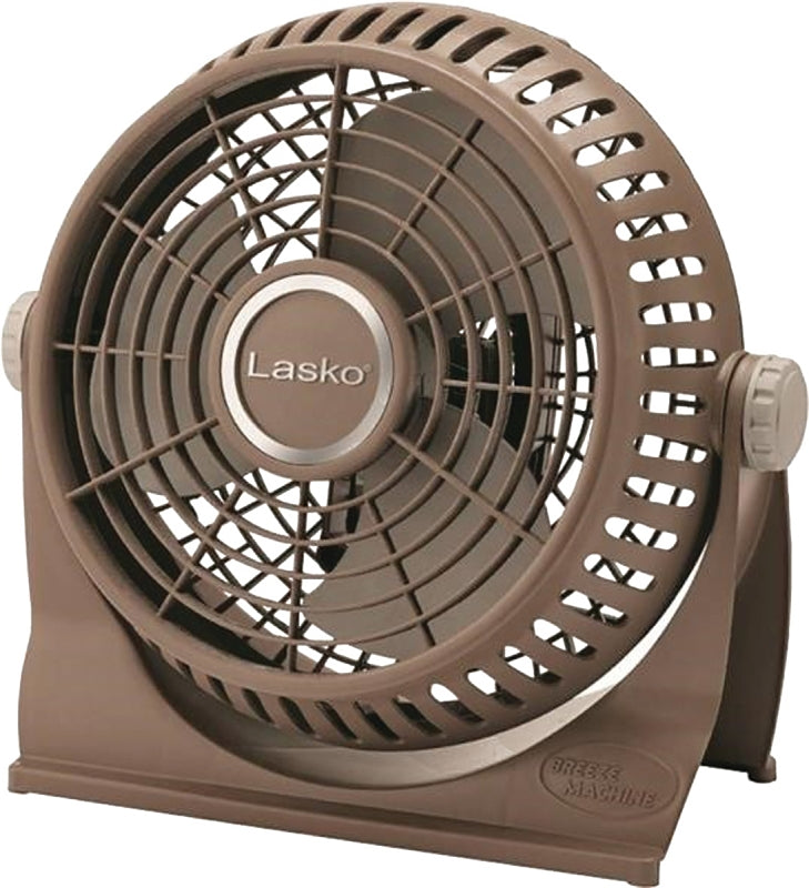 Lasko 505 Small Desk Fan with10-Inch Pivoting Head, Portable Electric Plug-In Table Fan Creates a Quiet Personal Cooling Breeze, Ideal for Travel, Bedroom, Dorm, and Office – Bronze