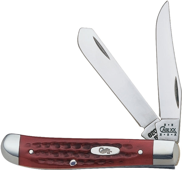 CASE XX WR Pocket Knife Pocket Worn Old Red Bone Mini Trapper Item #784 - (6207 SS) - Length Closed: 3 1/2 Inches