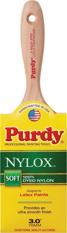 Purdy 144380230 Nylox Series Sprig Flat Trim Paint Brush, 3 inch