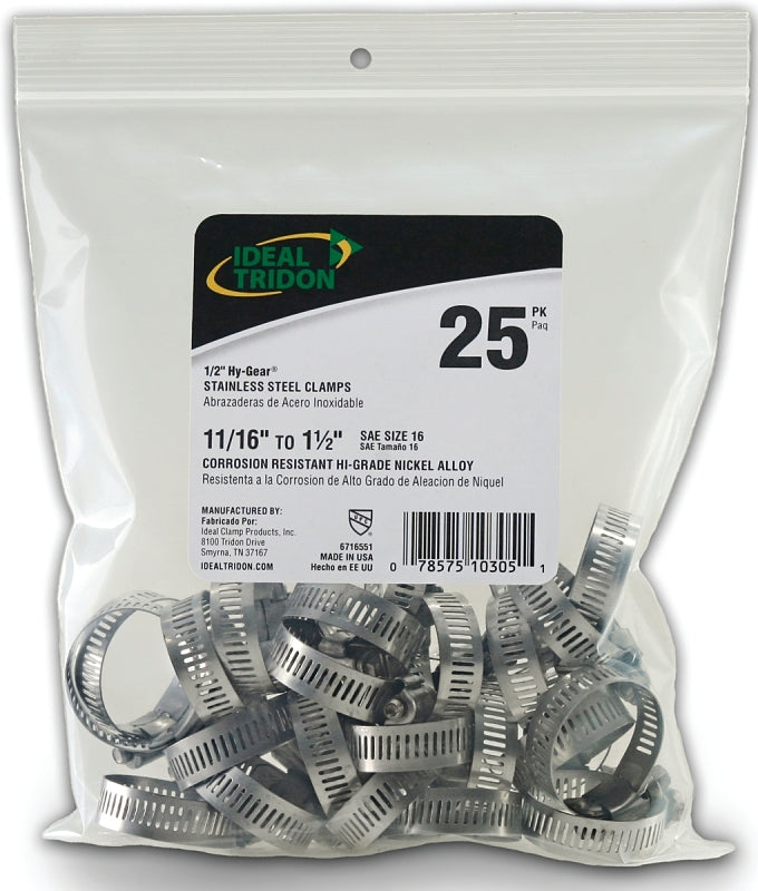 Ideal Tridon Hose Clamps Stainless Steel 11/16"