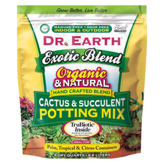 Dr. Earth 810 Exotic Cactus & Succulent Soil, 8 Quart, Natural
