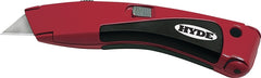 Hyde MAXXGRIP 42081 Utility Knife, Carbon Steel Blade, Curved Handle, Red Handle