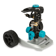 Gilmour 831673-1001 Circular Sprinkler w Adjustable (5,800 sq. ft.), Heavy Duty Wheel Base, Black/Aqua 831673-1011