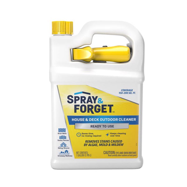 Spray & Forget Ready-to-Use House & Deck Outdoor Cleaner - Nested Trigger Spray Bottle - 1 Gallon SFDRTUG04