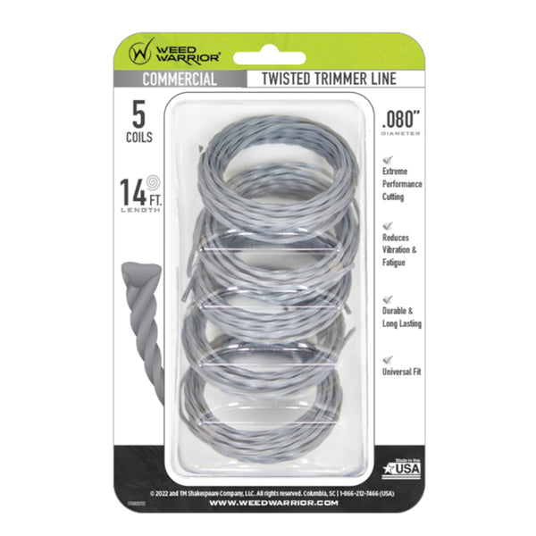 WEED WARRIOR Commercial Grade .080 in. D X 14 ft. L Trimmer Line 17580