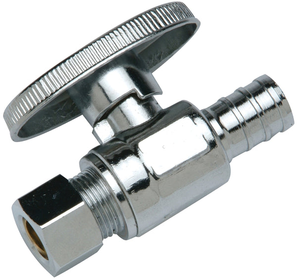 Conbraco Apollo Valves Apxvs1238c Pex Straight Stop Valve Crimp Fitting, 1/2" X 3/8"